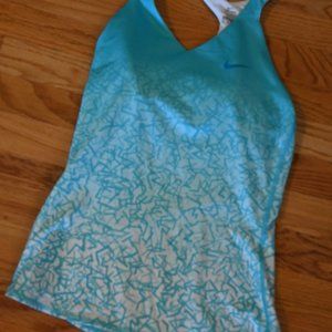Nike Womens Dri-Fit Workout Tennis Tank Top Blue Size XS